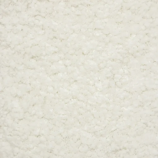 Tamborete INUIT branco em pelo bouclé