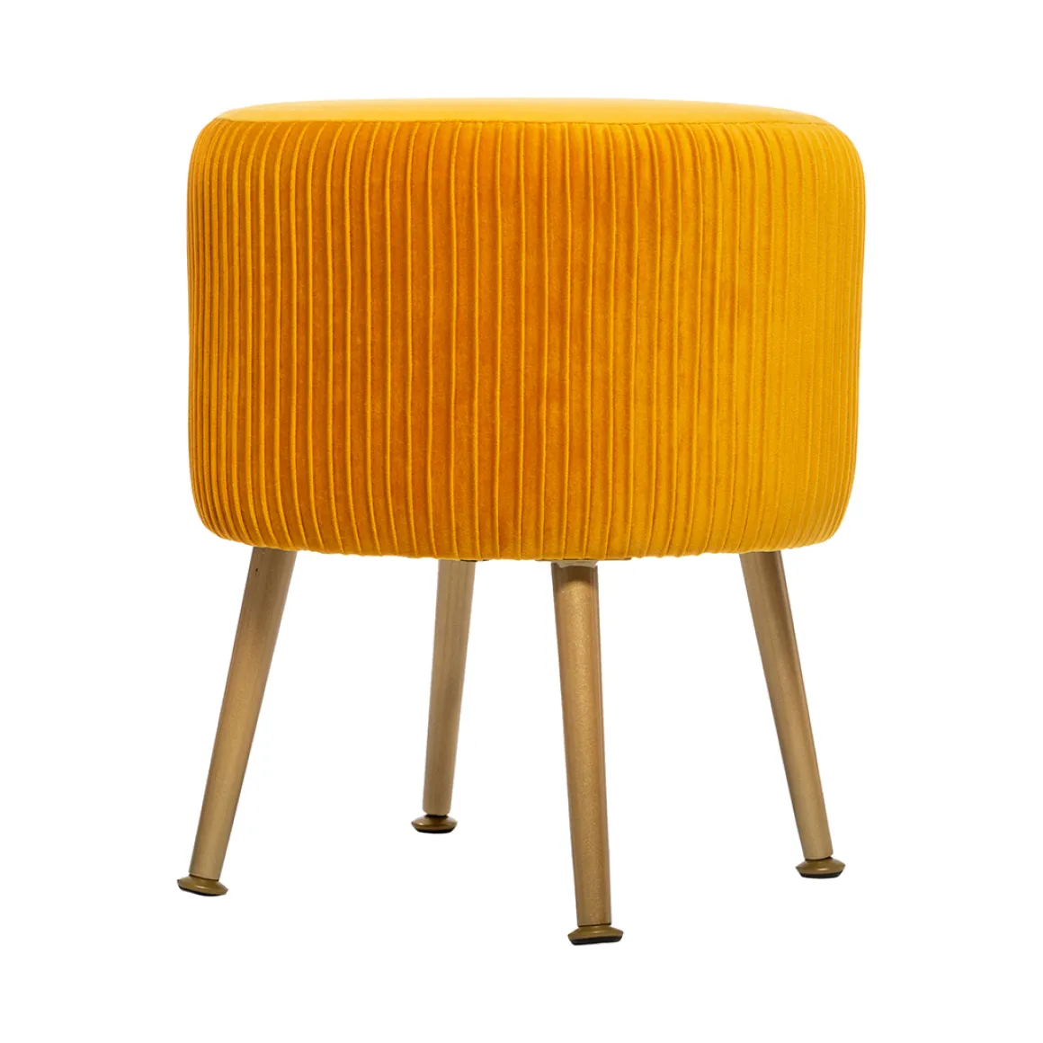 Tamborete SOLARO SLOW TIME ocre veludo