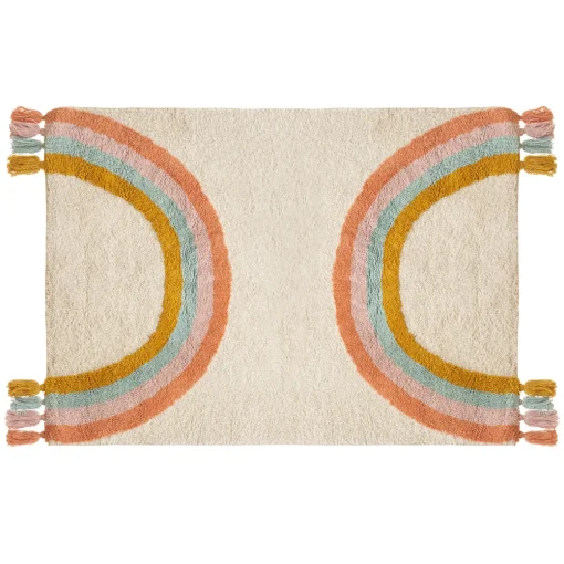 Tapete arco-íris TUFT com tassels rainbow 100x150cm