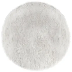 Tapete branco com pelo sintético 90cm