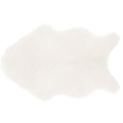 Tapete branco de pelo sintético 60x90cm
