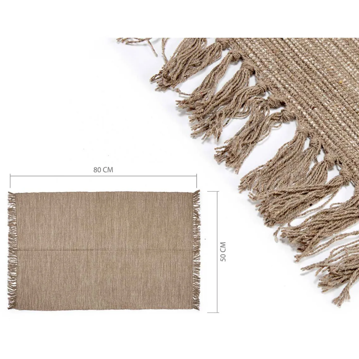 Tapete castanho em algodão 50x80cm