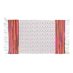 Tapete CRETA rosa com franjas 50x80cm