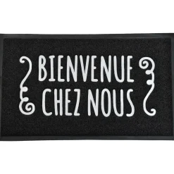 Tapete de entrada BIENVENUE preto