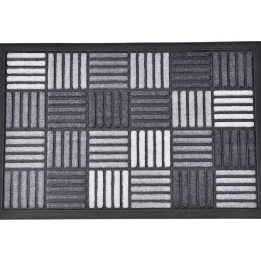 Tapete de entrada NYLON quadrados cinza