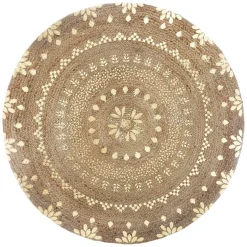 Tapete dourado em juta 115cm