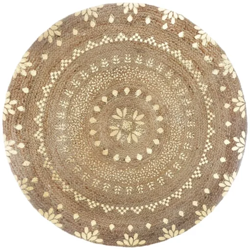 Tapete dourado em juta 115cm