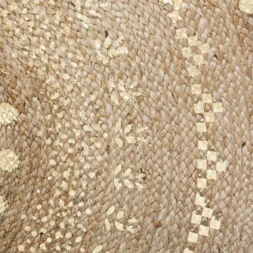 Tapete dourado em juta 115cm