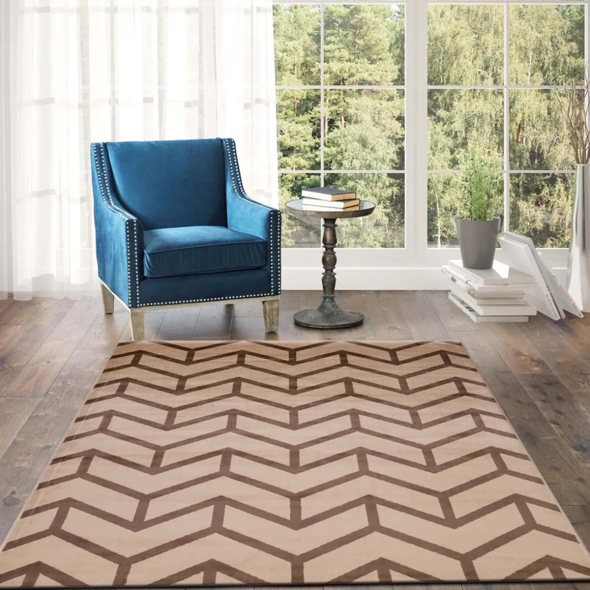 Tapete LENE bege e castanho 160x235cm