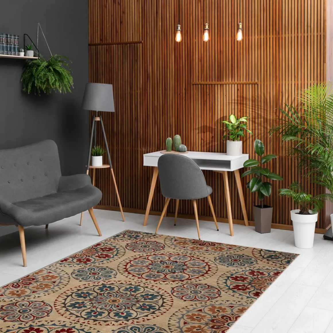 Tapete LENE vermelho e azul 133x190cm