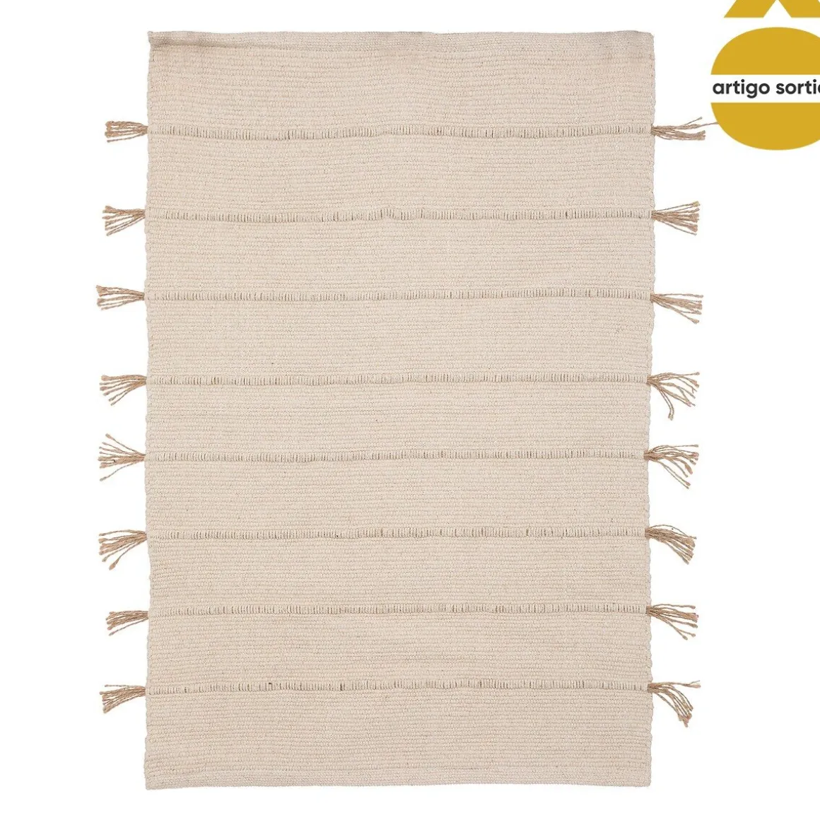 Tapete multicolor em algodão e juta 60x90cm