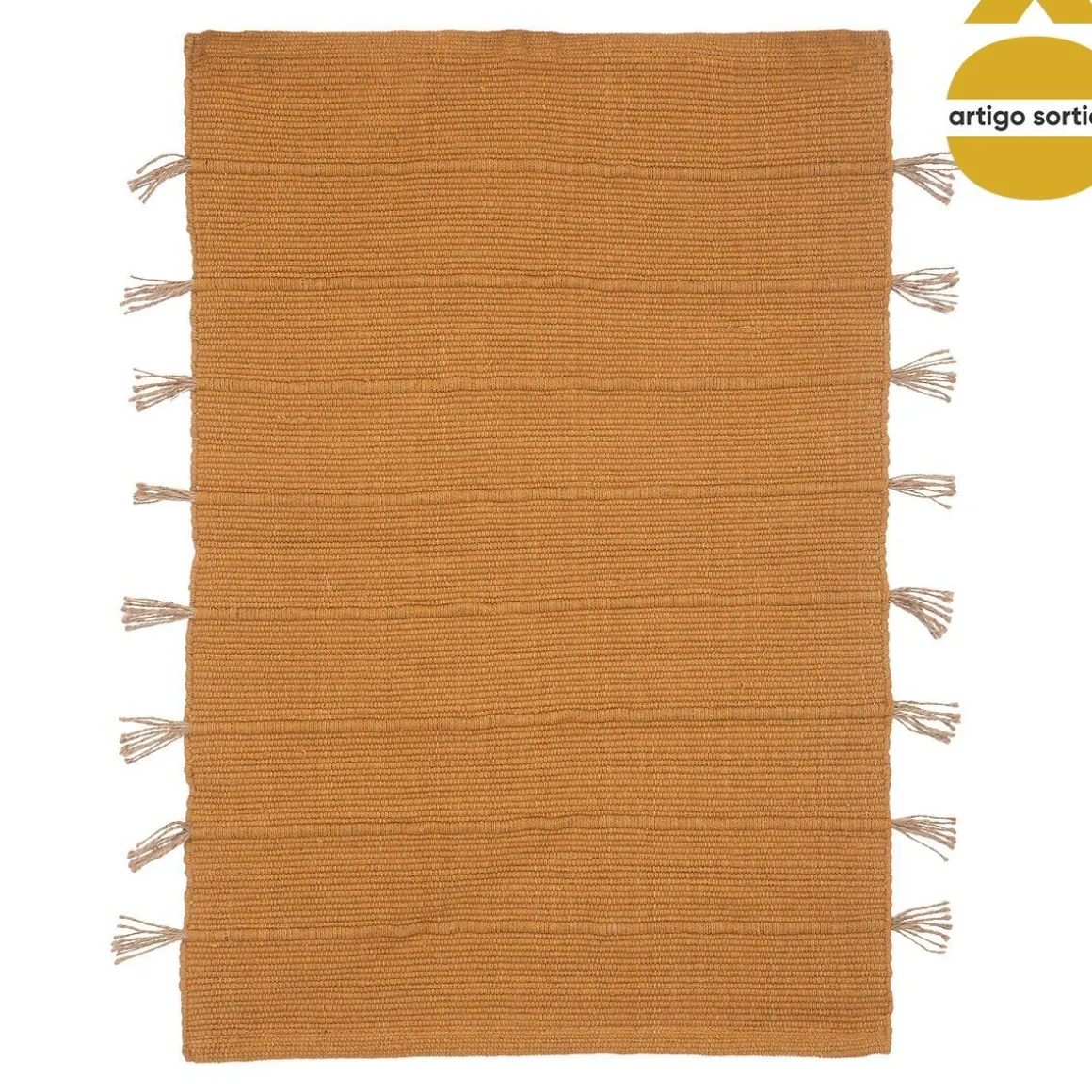 Tapete multicolor em algodão e juta 60x90cm