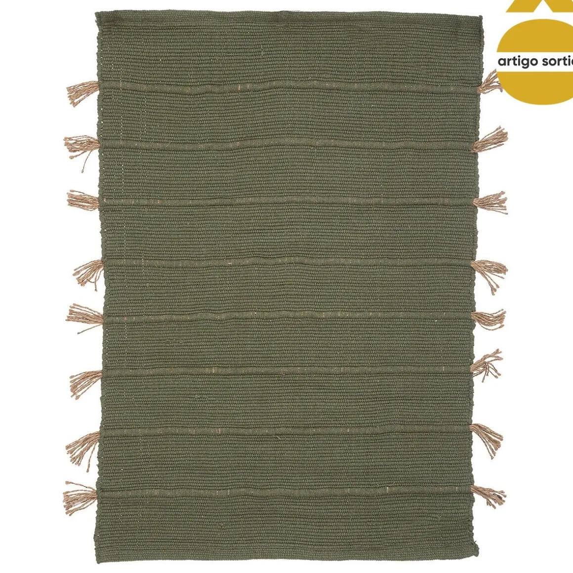 Tapete multicolor em algodão e juta 60x90cm