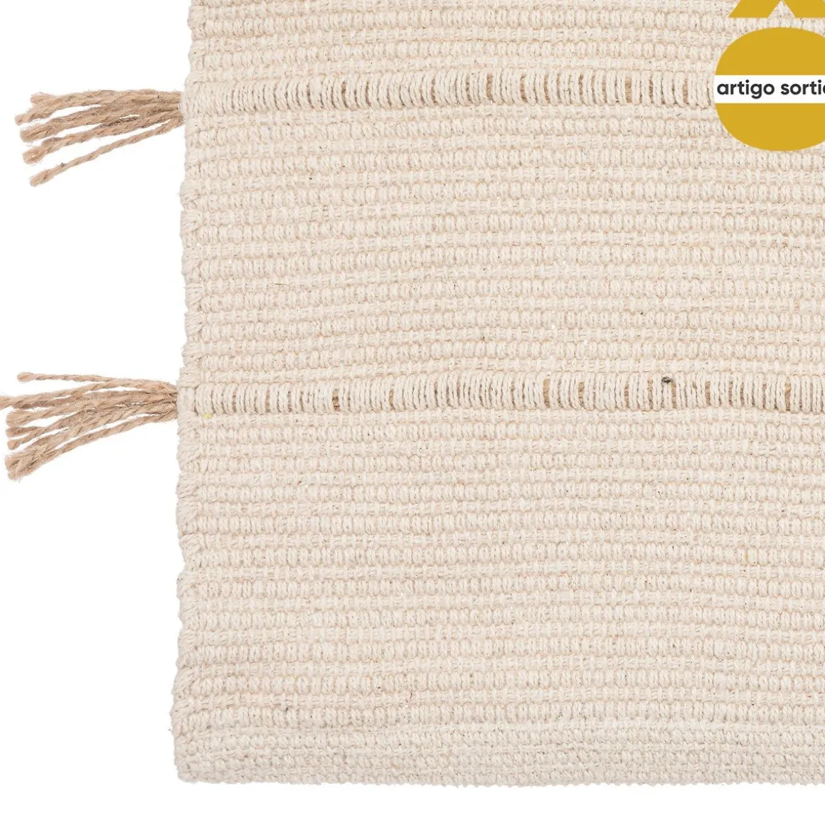 Tapete multicolor em algodão e juta 60x90cm