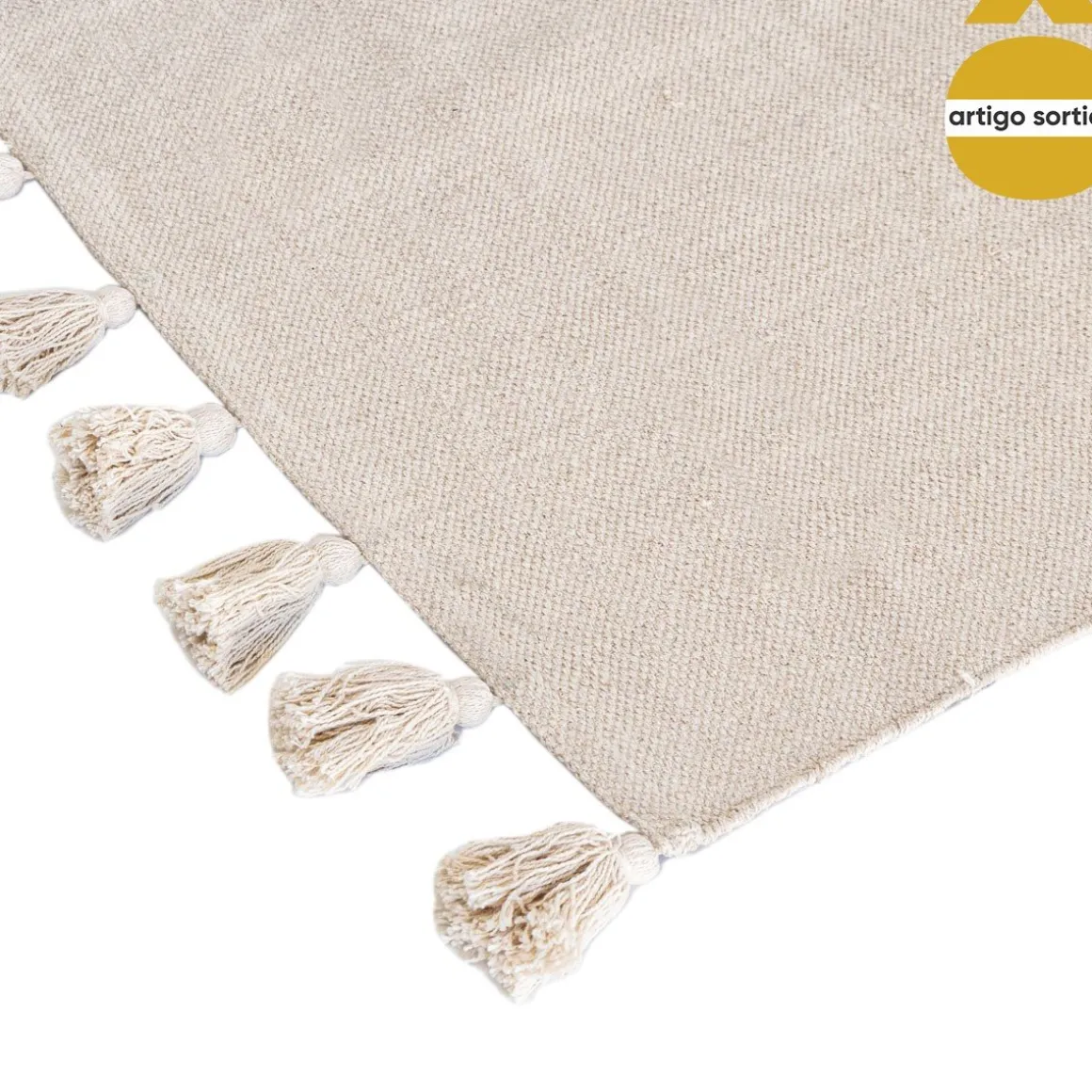 Tapete OLME cru e azul com tassels 120x160cm