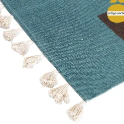 Tapete OLME cru e azul com tassels 120x160cm