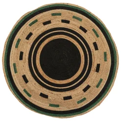 Tapete redondo estampado MLAKITE em juta 120cm