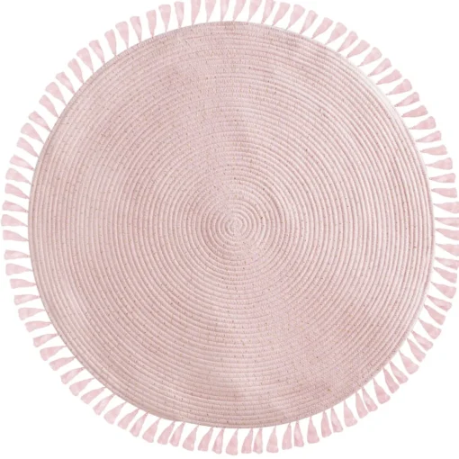 Tapete rosa lurex com franjas 90cm