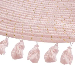 Tapete rosa lurex com franjas 90cm