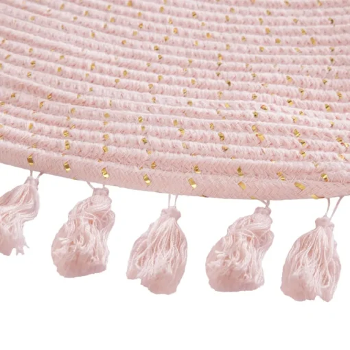 Tapete rosa lurex com franjas 90cm