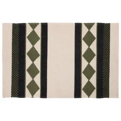 Tapete TROPICAL PANAMA bege e verde caqui 60x90cm