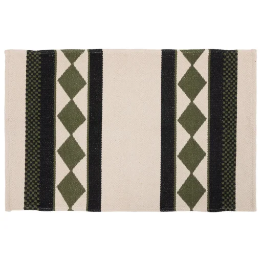 Tapete TROPICAL PANAMA bege e verde caqui 60x90cm