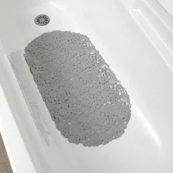 Tapete WC Antiderrapante Bolhas Cinza