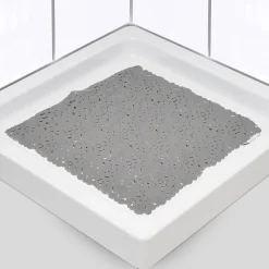 Tapete WC Antiderrapante Bolhas Cinza