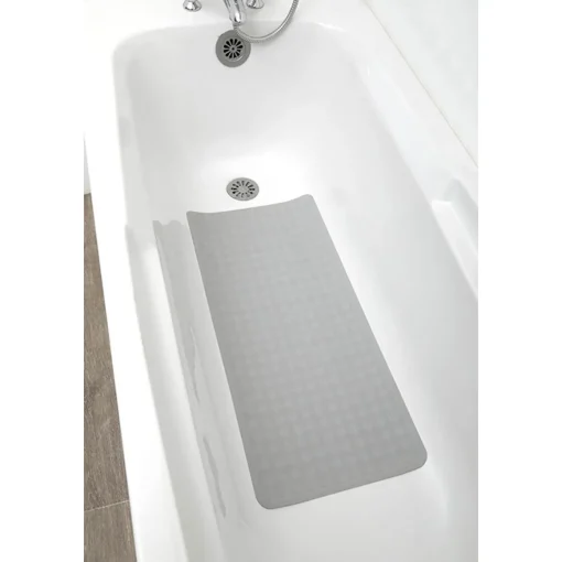 Tapete wc antiderrapante cinza pérola