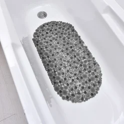 Tapete wc antiderrapante bolhas cinza