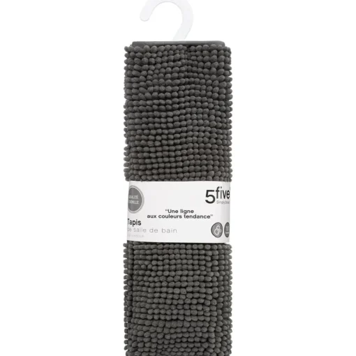 Tapete wc chenille cinza 80x50cm