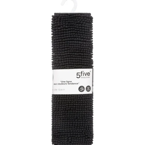 Tapete wc chenille preto 80x50cm