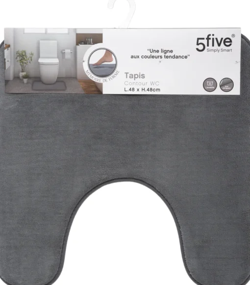 Tapete wc com contorno cinza 48x48cm