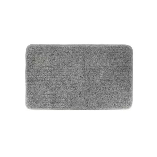 Tapete wc microfibra macio cinza claro 45x75cm