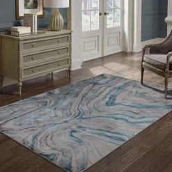 Tapete ZAHA abstract cinza e azul 80x150cm