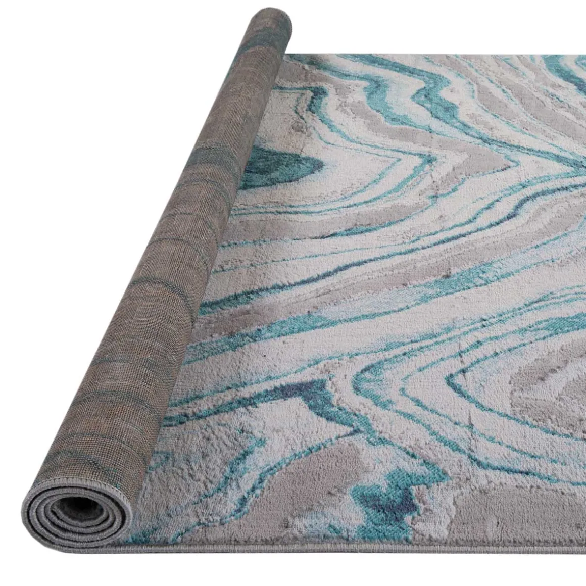 Tapete ZAHA abstract cinza e azul 80x150cm