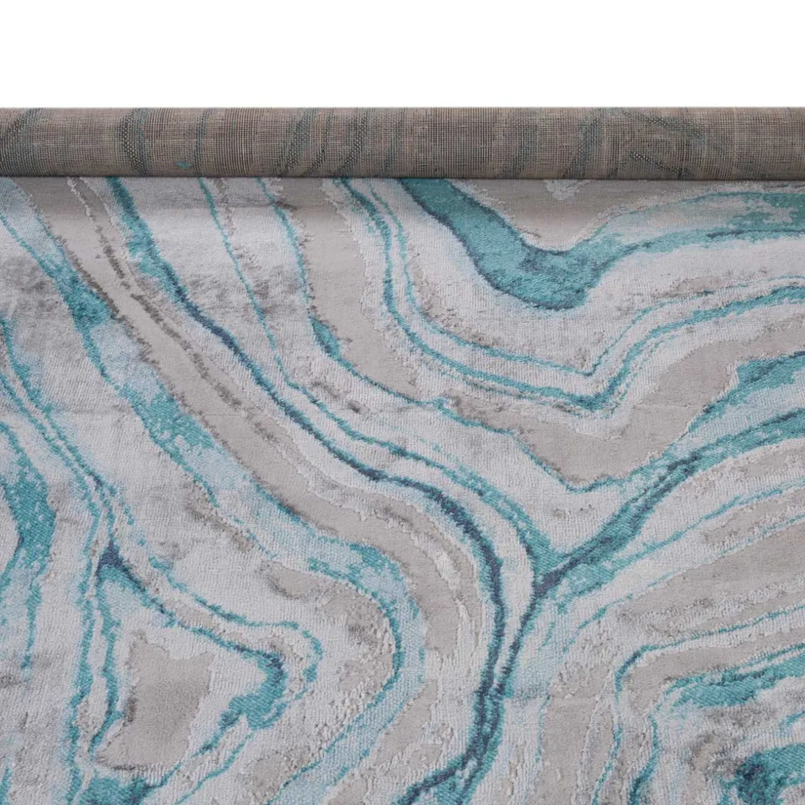 Tapete ZAHA abstract cinza e azul 80x150cm