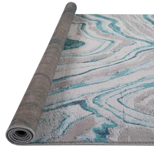 Tapete ZAHA abstract cinza e azul 160x235cm