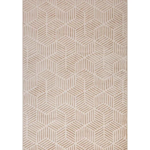 Tapete ZAHA geométrico bege 80x150cm