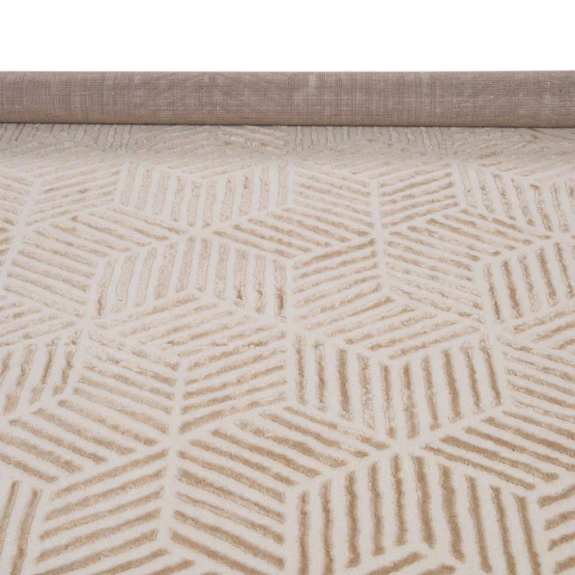 Tapete ZAHA geométrico bege 133x190cm