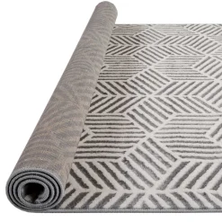Tapete ZAHA geométrico cinza 80x150cm