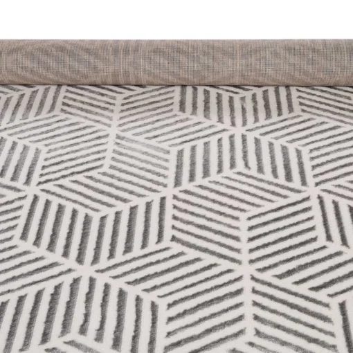 Tapete ZAHA geométrico cinza 80x150cm