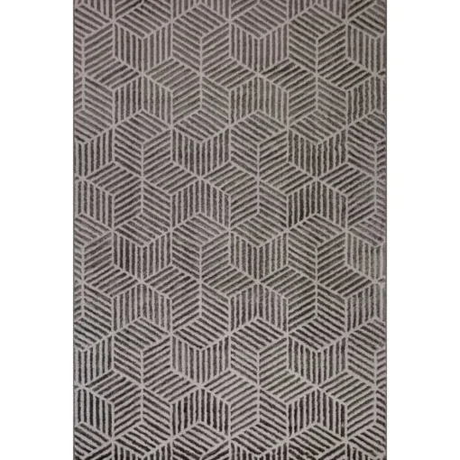 Tapete ZAHA geométrico cinza antracite 200x285cm