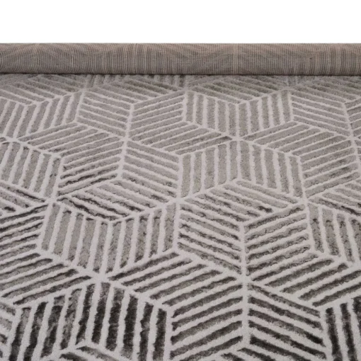 Tapete ZAHA geométrico cinza antracite 200x285cm