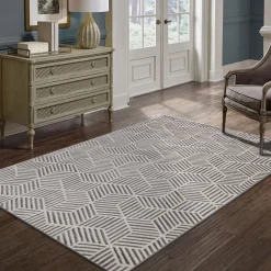 Tapete ZAHA geométrico cinza 160x235cm