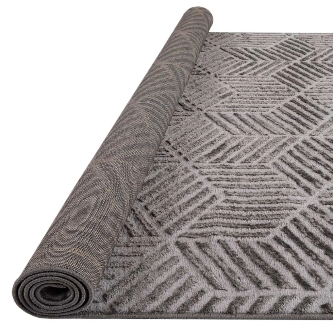 Tapete ZAHA geométrico cinza antracite 120x160cm