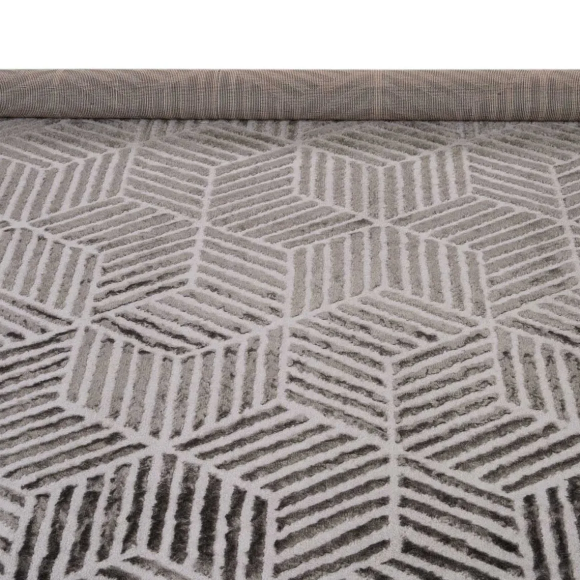 Tapete ZAHA geométrico cinza antracite 120x160cm