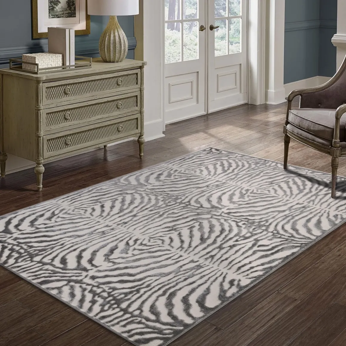 Tapete ZAHA zebra cinza 80x150cm