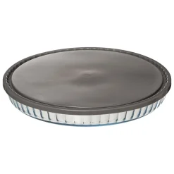 Tarteira em vidro com tampa 31cm