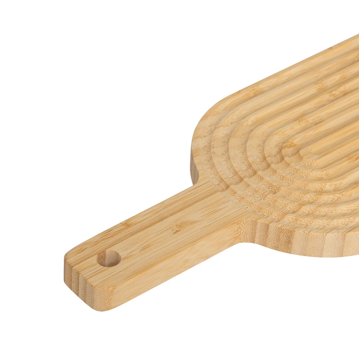 Tábua de corte oval bege em bambu